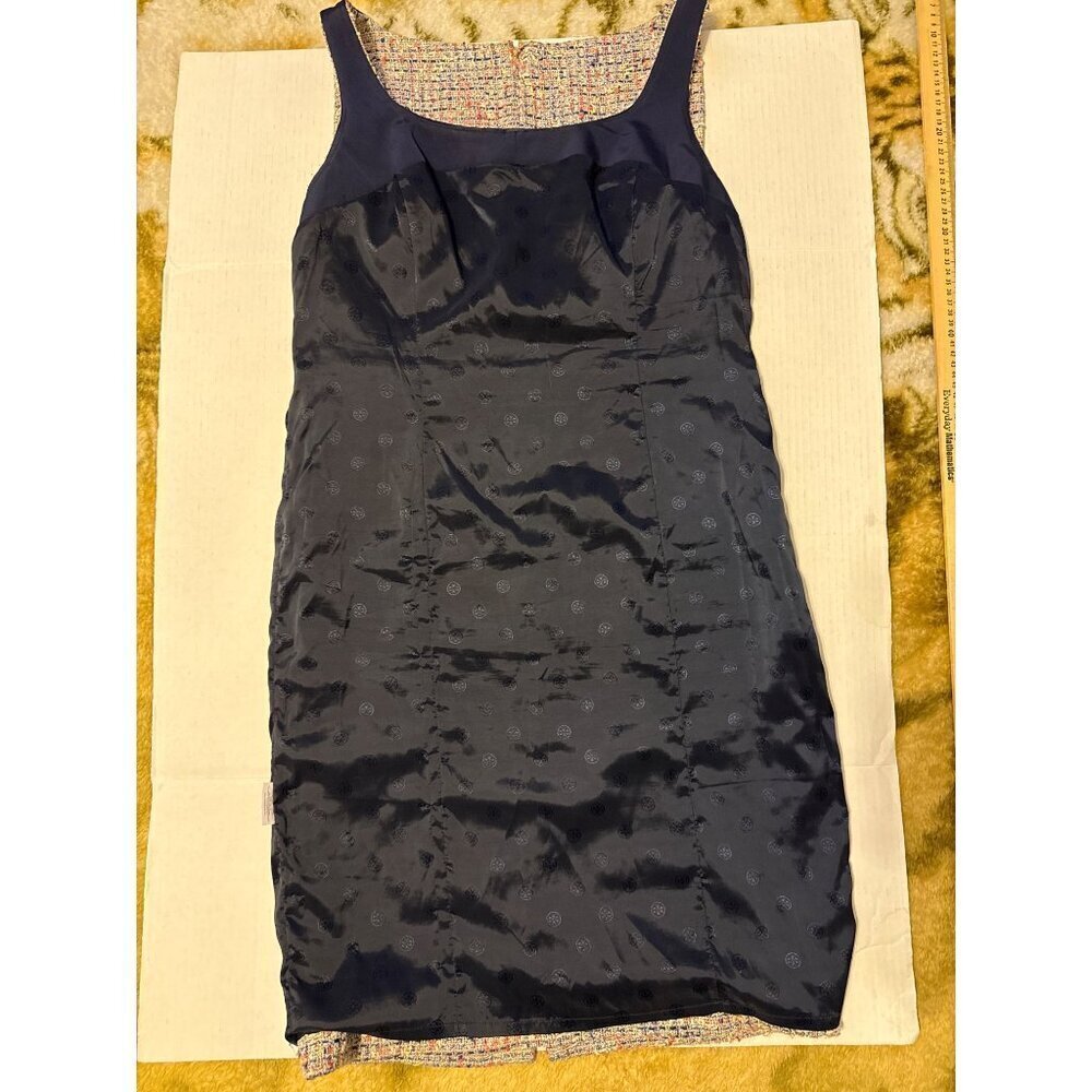 Tory Burch Emma Knotted Tweed Sleeveless Midi Lined Dress Size 12 - Picture 16 of 16